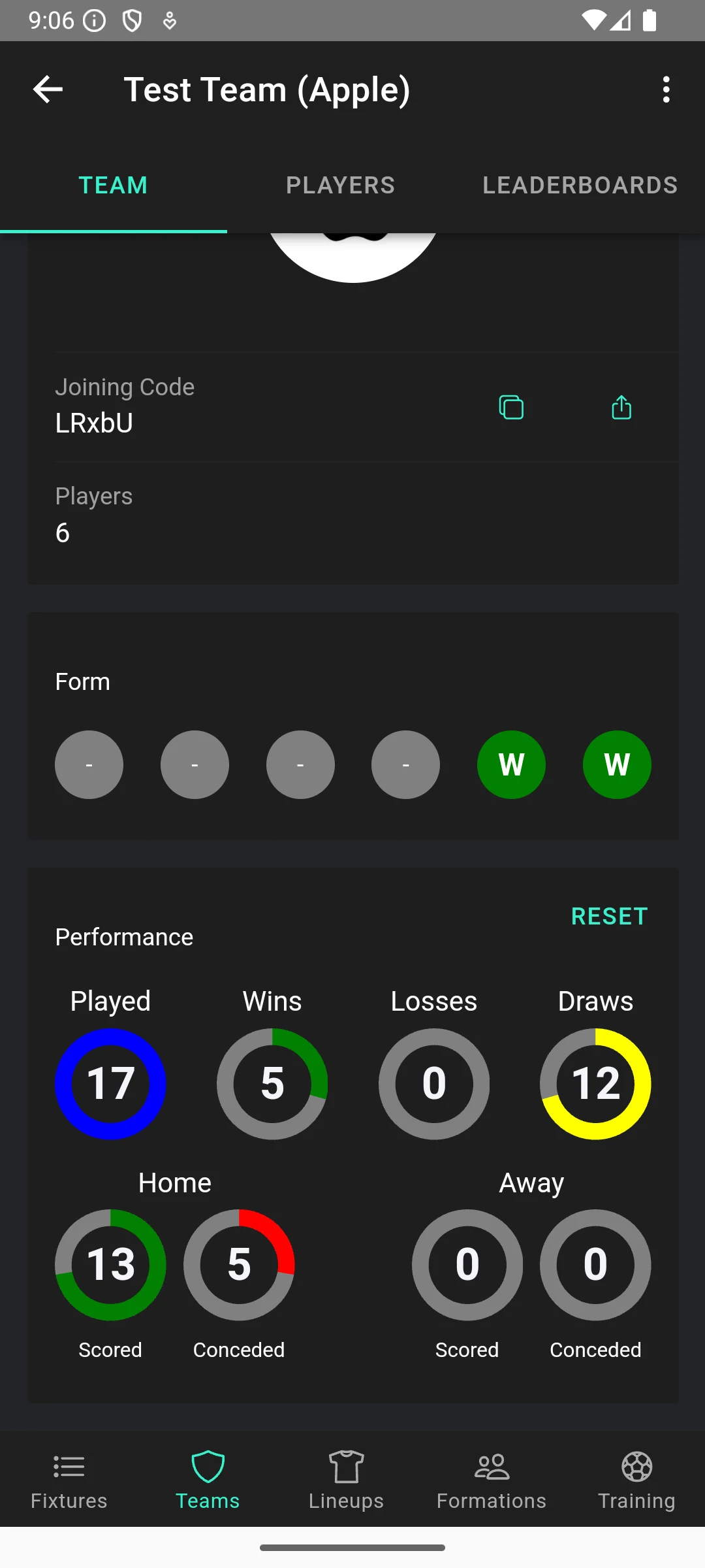 Lineup - Football Team App screenshot